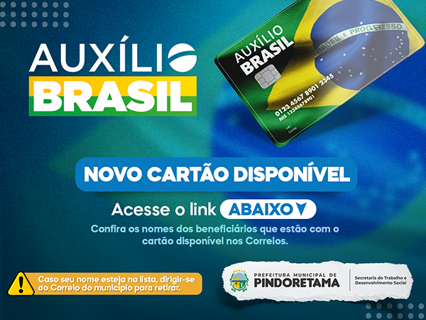 Novo cartão Auxílio Brasil disponível